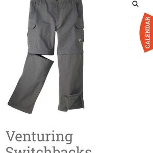 Venturing Uniform Switchbacks, Charcoal Gray Nylon Pants, XS